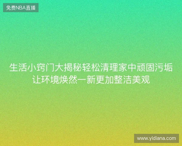 生活小窍门大揭秘轻松清理家中顽固污垢让环境焕然一新更加整洁美观 生活小窍门大揭秘轻松清理家中顽固污垢让环境焕然一新更加整洁美观
